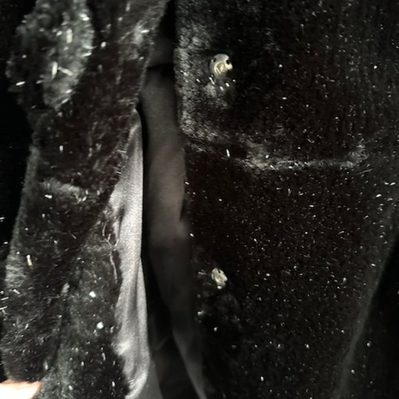 Faux Fur Shimmer Car Coat - Picture 7 of 8
